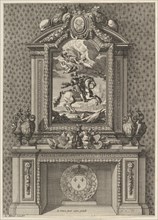 Chimney with a Painting of Louis XIV over the Mantle, from 'Grandes Cheminée', ca. 1644-66. Creator: Jean le Pautre.