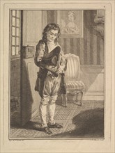 Décrotteur (Shoe Shiner), from Mes gens, ou Les commissionnaires ultramontains au servi..., 1766-70. Creator: Jean-Baptiste Tillard.
