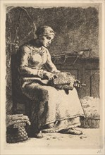The Wool Carder, ca. 1855-56. Creator: Jean Francois Millet.