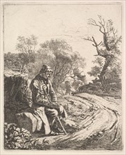 An Old Man Sitting on the Roadside, 1818. Creator: Johann Christian Erhard.