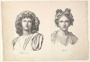 Melpomene and Thalia, 1823-26. Creator: Johann Gottfried Schadow.