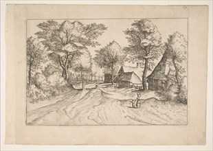 Village Road with a Farm and Sheds, from the series, The Small Landscapes (Multifariaru..., 1559-61. Creator: Johannes van Doetecum I.