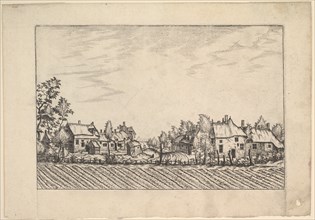Farms, ploughed field in the foreground from Praediorum villarum et rusticarum casu..., ca. 1559-61. Creator: Johannes van Doetecum I.