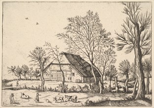 Farm, from The Small Landscapes, 1559-61. Creator: Johannes van Doetecum I.