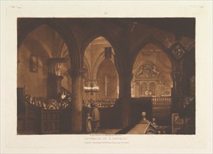 Interior of a Church (Liber Studiorum, part XIV, plate 70), January 1, 1819. Creator: JMW Turner.