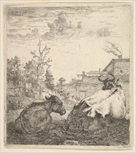 The Cow and the Calf, 17th century. Creator: Karel Du Jardin.