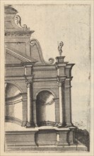 Partial View of a Monument [Mercurii Templum] from the series 'Ruinarum variarum fabricaru..., 1554. Creator: Lambert Suavius.