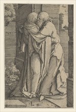 St. Joachim Embracing St. Anna, 1520. Creator: Lucas van Leyden.