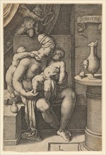 Charity, from the series The Seven Virtues, 1530. Creator: Lucas van Leyden.