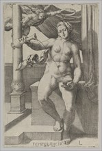 Temperance, from the series The Virtues, 1530. Creator: Lucas van Leyden.
