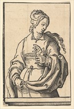 Tiburtine Sibyl, from the series of Sibyls, ca. 1530. Creator: Lucas van Leyden.
