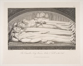 The Counsellor, King, Warrior, Mother & Child in the Tomb, from The Grave, a Poem..., March 1, 1813. Creator: Luigi Schiavonetti.