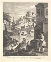 Satire on False Perspective: Frontispiece to "Kirby's Perspective", February 1754. Creator: Luke Sullivan.