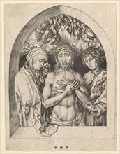 Christ as the Man of Sorrows with the Virgin and St. John, ca. 1435-1491. Creator: Martin Schongauer.