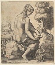 Venus removing a thorn from her foot, 1532. Creator: Master of the Die.