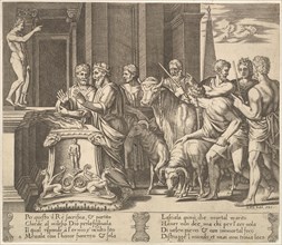 Plate 4: Psyche's father consulting the oracle, from 'The Fable of Psyche', 1530-60. Creator: Master of the Die.