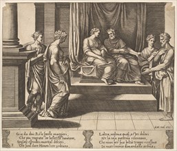 Plate 3: Psyche's two sisters are married to kings, from 'The Fable of Psyche', 1530-60. Creator: Master of the Die.