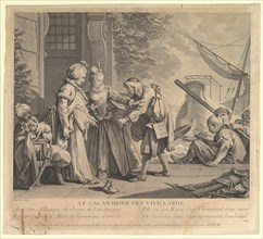 Le Calandrier des Vieillards (The Calendar of Old Men, from Suite d'Estampes Nouve..., 18th century. Creator: Nicolas de Larmessin.