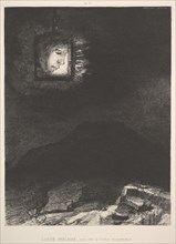The vague glimmer of a head suspended in space, 1891. Creator: Odilon Redon.