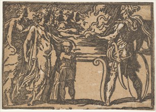 The Sacrifice' or 'Mucius Scaevola', after Parmigianino, 16th century. Creator: Unknown.