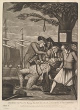 The Bostonians Paying the Excise-Man, or Tarring & Feathering, October 31, 1774. Creator: Attributed to Philip Dawe