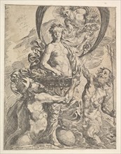 Jupiter, Pluto, and Neptune Offering their Riches to Fortune, 1624. Creator: Pierre Brebiette.