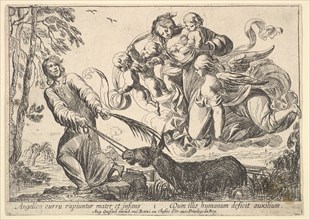 Angels Lifting Virgin and Child, 1610-42. Creator: Pierre Brebiette.