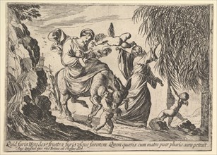 Angels Giving Dates to Child, 1610-42. Creator: Pierre Brebiette.