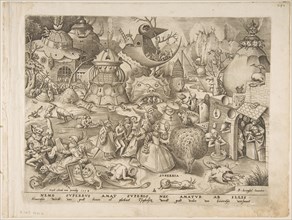 Pride (Superbia) from The Seven Deadly Sins, 1558. Creator: Pieter van der Heyden.