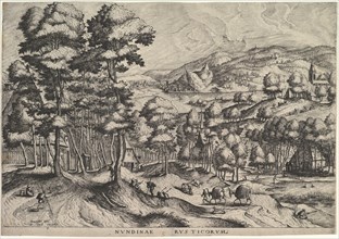 Rustic Market (Nundinae Rusticorum) from The Large Landscapes, ca. 1555-56. Creators: Johannes van Doetecum I, Lucas van Doetecum.