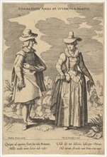 Adolescentis Angli et Iuvenculae Habitus, from Fashions of Different Nations.n.d. Creator: Pieter de Jode I.