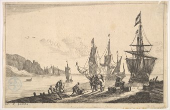 Bay with Sailing Vessels, 17th century. Creator: Reinier Zeeman.