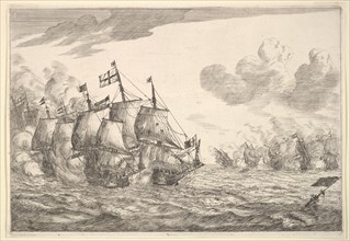 Naval Battle, 17th century. Creator: Reinier Zeeman.