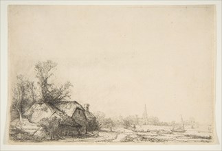 Cottage beside a Canal with a View of Ouderkerk, ca. 1641. Creator: Rembrandt Harmensz van Rijn.