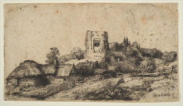 Landscape with a Square Tower, 1650. Creator: Rembrandt Harmensz van Rijn.