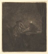 Student at a Table by Candlelight, ca. 1642. Creator: Rembrandt Harmensz van Rijn.