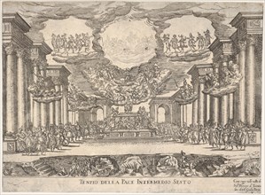 Sixth interlude: temple of peace (Intermedio sesto: tempio della pace), from the series 'S..., 1608. Creator: Remigio Cantagallina.