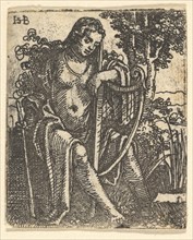 Woman with a Harp, 1520-25. Creator: Sebald Beham.
