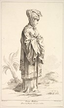 Dona Mitilena, from Recueil de diverses fig.res étrangeres Inventées par F. Bouche..., 18th century. Creator: Simon François Ravenet.