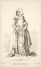 Ancienne Mode Françoise, from Recueil de diverses fig.res étrangeres Inventées par..., 18th century. Creator: Simon François Ravenet.