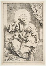 Madonna and Child with a bird, ca. 1635-1636. Creator: Simone Cantarini.