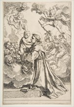 Saint Anthony of Padua adoring the Christ Child in Glory, ca. 1640. Creator: Simone Cantarini.