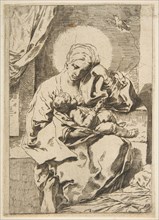 Madonna and Child with a bird, copy in reverse after Cantarini, ca. 1635-1636 or after. Creator: Unknown.