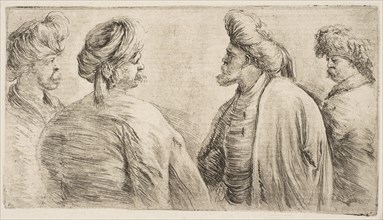 Four Turks, Half Length, ca. 1662. Creator: Stefano della Bella.