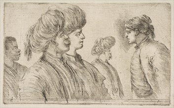Four Turks and a Black Man, ca. 1662. Creator: Stefano della Bella.