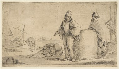 Two sailors with a bale of merchandise, ca. 1662. Creator: Stefano della Bella.