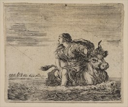 Jupiter and Europa, from 'Game of Mythology' (Jeu de la Mythologie), 1644. Creator: Stefano della Bella.
