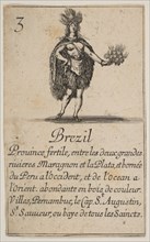 Brazil, from 'Game of Geography' (Jeu de la Géographie), 1644. Creator: Stefano della Bella.