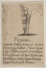 Virginia, from 'Game of Geography' (Jeu de la Géographie), 1644. Creator: Stefano della Bella.