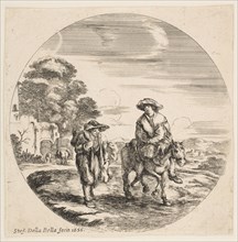 Landscape with Two Peasants, One Riding a Horse, from 'Landscapes and seaports'